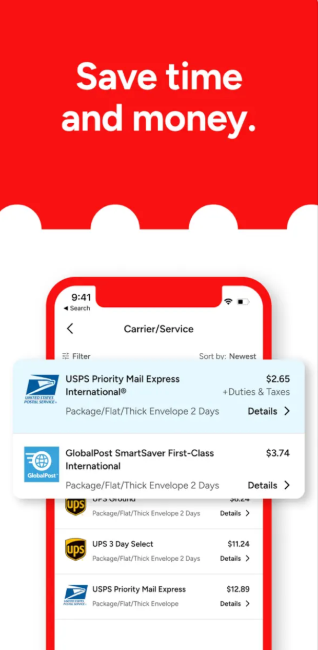 Stamps.com iOS app screenshot